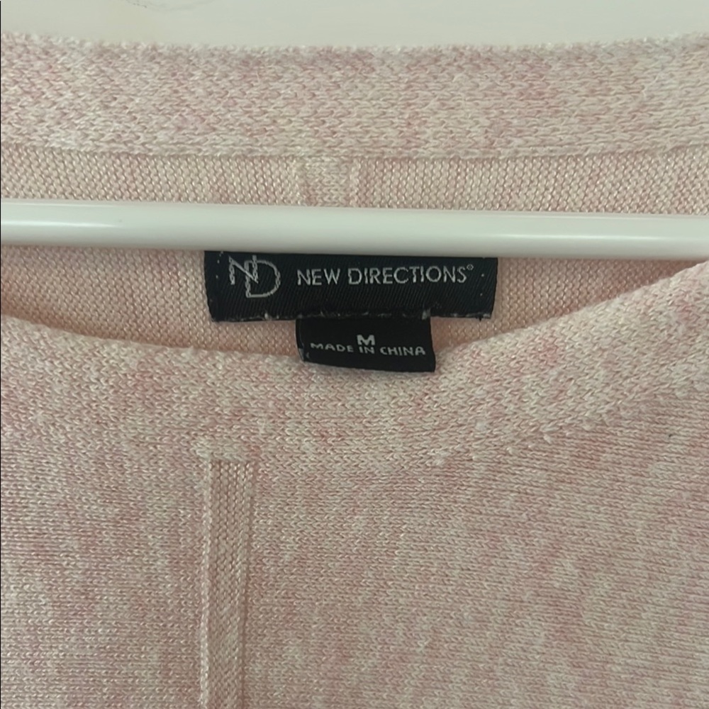 New Directions Pink Long Sleeve Relaxed Lightweight Sweater - Picture 2 of 5